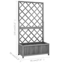 vidaXL fekete tömör fenyőfa rácsos kerti ültetőláda 70 x 30 x 135 cm