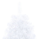 vidaXL fehér megvilágított fél műkarácsonyfa gömb szettel 240 cm