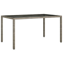 vidaXL szürke polyrattan és edzett üveg kerti asztal 150 x 90 x 75 cm