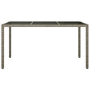 vidaXL szürke polyrattan és edzett üveg kerti asztal 150 x 90 x 75 cm