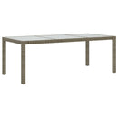 vidaXL szürke polyrattan és edzett üveg kerti asztal 190 x 90 x 75 cm