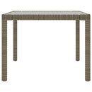 vidaXL szürke polyrattan és edzett üveg kerti asztal 190 x 90 x 75 cm