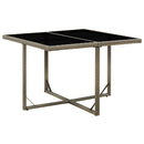 vidaXL szürke polyrattan és üveg kerti asztal 109 x 107 x 74 cm