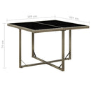 vidaXL szürke polyrattan és üveg kerti asztal 109 x 107 x 74 cm