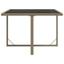 vidaXL bézs polyrattan és üveg kerti asztal 109 x 107 x 74 cm