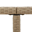 vidaXL bézs polyrattan és üveg kerti asztal 109 x 107 x 74 cm