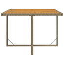vidaXL bézs polyrattan és tömör akácfa kerti asztal 109 x 107 x 74 cm