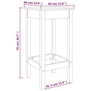 vidaXL 2 db fekete tömör fenyőfa bárszék 40 x 40 x 78 cm