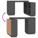 vidaXL szürke tömör fenyőfa íróasztal 110x50x75 cm