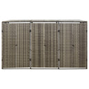 vidaXL szürke polyrattan hármas kerekeskuka tárolófészer 207x80x117 cm