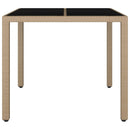 vidaXL tópszínű polyrattan és edzett üveg kerti asztal üveg lappal