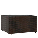 vidaXL barna polyrattan négyzet alakú kerti dohányzóasztal 50x50x30 cm