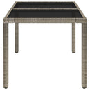 vidaXL szürke polyrattan üveglapos kerti asztal 90 x 90 x 75 cm