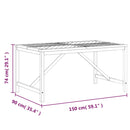 vidaXL tömör akácfa kerti étkezőasztal 150 x 90 x 74 cm