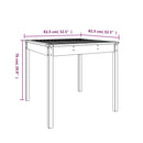 vidaXL fekete tömör fenyőfa kerti asztal 82,5 x 82,5 x 76 cm