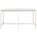 vidaXL fehér tömör fenyőfa kerti asztal 203,5x90x110 cm