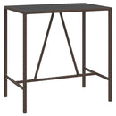 vidaXL barna polyrattan üveglapos bárasztal 110 x 70 x 110 cm