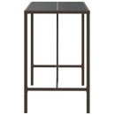 vidaXL barna polyrattan üveglapos bárasztal 110 x 70 x 110 cm