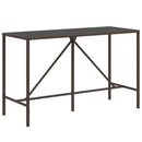 vidaXL barna polyrattan üveglapos bárasztal 180 x 70 x 110 cm