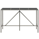 vidaXL szürke polyrattan üveglapos bárasztal 180 x 70 x 110 cm