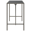 vidaXL szürke polyrattan üveglapos bárasztal 180 x 70 x 110 cm