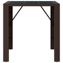 vidaXL barna polyrattan kerti asztal üveglappal 105 x 80 x 110 cm