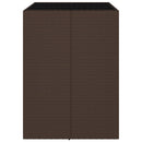 vidaXL barna polyrattan kerti asztal üveglappal 105 x 80 x 110 cm