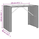 vidaXL szürke polyrattan üveglapos kerti asztal 145 x 80 x 110 cm