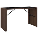 vidaXL barna polyrattan kerti asztal üveglappal 185 x 80 x 110 cm