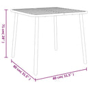 vidaXL antracitszürke acél kerti asztal 80 x 80 x 71 cm