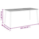 vidaXL antracitszürke acél kerti asztal 165 x 80 x 71 cm