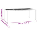 vidaXL antracitszürke acél kerti asztal 200 x 100 x 72 cm