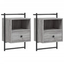 vidaXL 2 db szürke sonoma szerelt fa fali éjjeliszekrény 40x30x61 cm