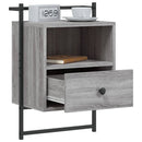 vidaXL 2 db szürke sonoma szerelt fa fali éjjeliszekrény 40x30x61 cm