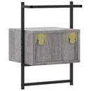 vidaXL szürke sonoma színű fali szerelt fa éjjeliszekrény 35x30x51 cm