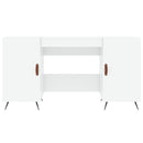 vidaXL magasfényű fehér színű szerelt fa íróasztal 140 x 50 x 75 cm
