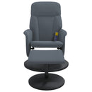 vidaXL sötétszürke bársony dönthető masszázsfotel lábtartóval