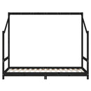 vidaXL fekete tömör fenyőfa gyerekágykeret 90 x 190 cm
