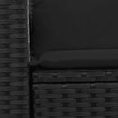 vidaXL 2 személyes fekete polyrattan kerti kanapé párnával