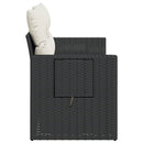 vidaXL 2 személyes fekete polyrattan kerti kanapé párnával