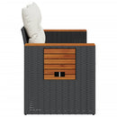 vidaXL 2 személyes fekete polyrattan kerti kanapé párnával