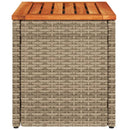 vidaXL 2 db bézs polyrattan és tömör fa kerti kisasztal 55x34x37 cm