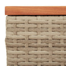 vidaXL 2 db bézs polyrattan és tömör fa kerti kisasztal 55x34x37 cm