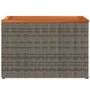vidaXL 2 db szürke polyrattan és tömör fa kerti kisasztal 55x34x37 cm