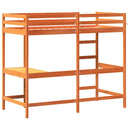 vidaXL viaszbarna tömör fenyőfa galériaágy íróasztallal 90 x 200 cm