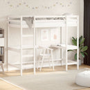 vidaXL fehér tömör fenyőfa galériaágy íróasztallal 90 x 190 cm