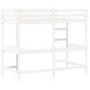 vidaXL fehér tömör fenyőfa galériaágy íróasztallal 90 x 190 cm