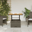 vidaXL szürke polyrattan és akácfa kerti asztal 80 x 80 x 71 cm