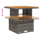 vidaXL szürke polyrattan és akácfa kerti asztal 80 x 80 x 71 cm