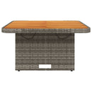 vidaXL szürke polyrattan és akácfa kerti asztal 80 x 80 x 71 cm